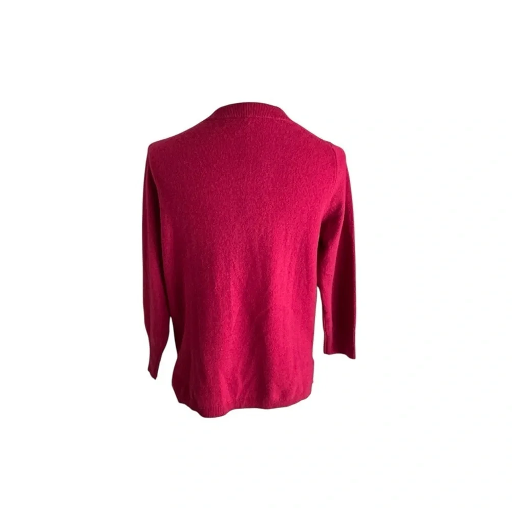 J. CREW Cashmere Sweater Burgundy Wine l3/4 Sleeves Sz S Luxury Soft Fall Winter